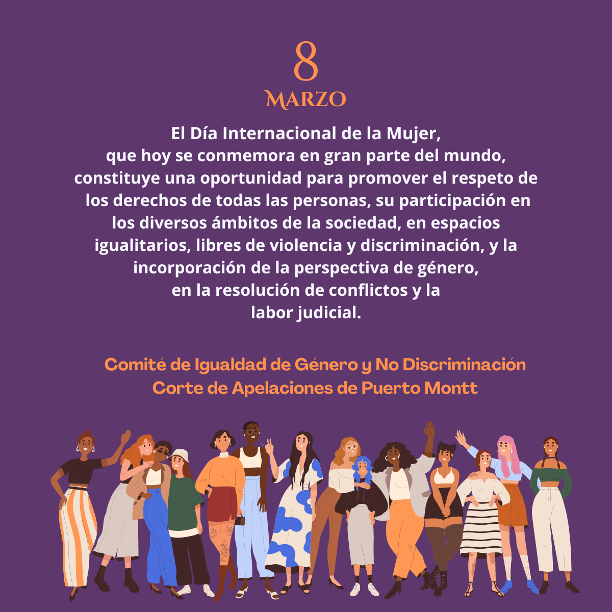 Comité de Género de Puerto Montt envía mensaje de Sensibilización en el Día Internacional de la Mujer