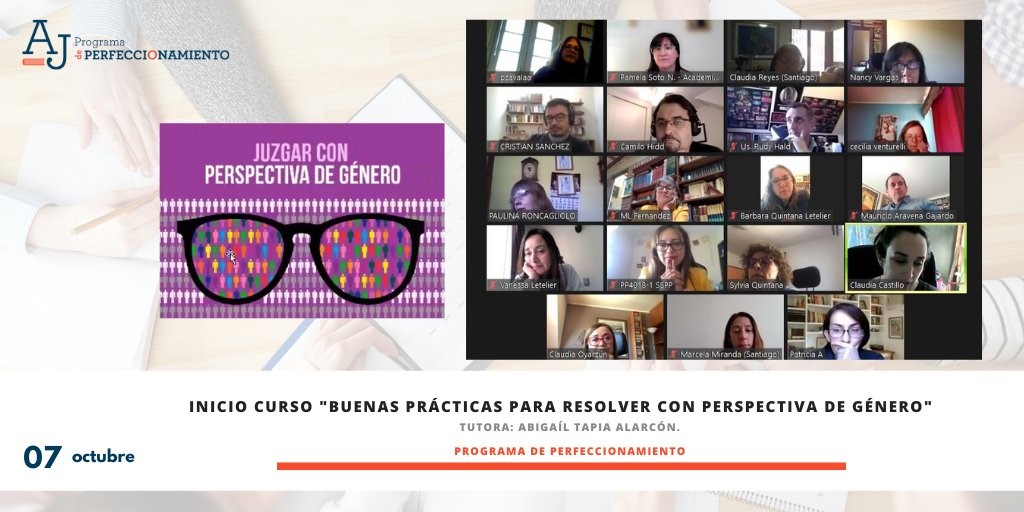 Programa de Perfeccionamiento de la Academia Judicial da inicio al curso en línea “Buenas prácticas para resolver con perspectiva de Género