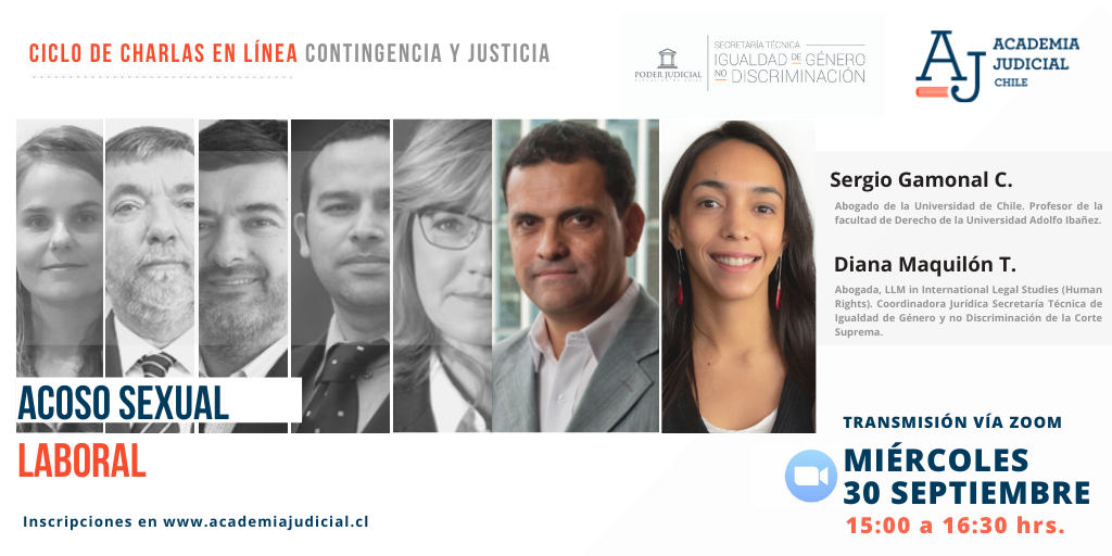 Inscripción a charla en línea: Acoso Sexual Laboral organizada por la Academia Judicial
